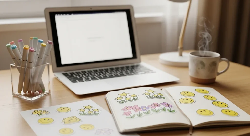 How to Draw Aesthetic Stickers Step-by-Step for Beginners